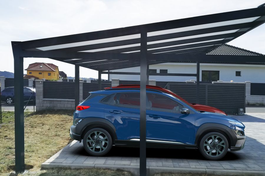hliníkový přístřešek na auto Deluxe