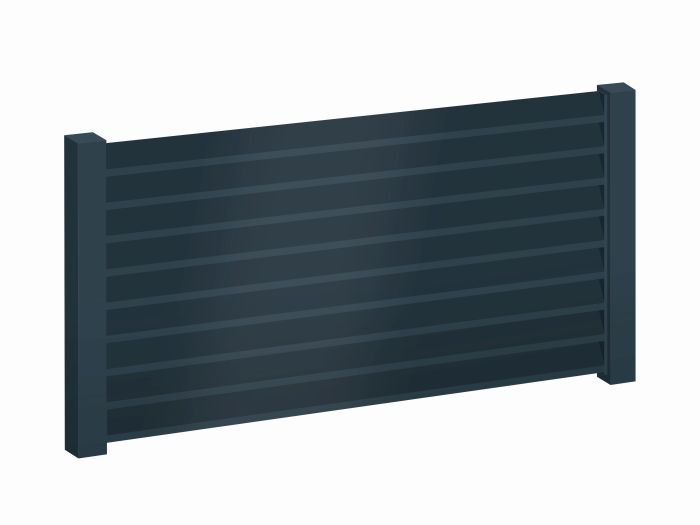 blok hliníkového plotu okenice