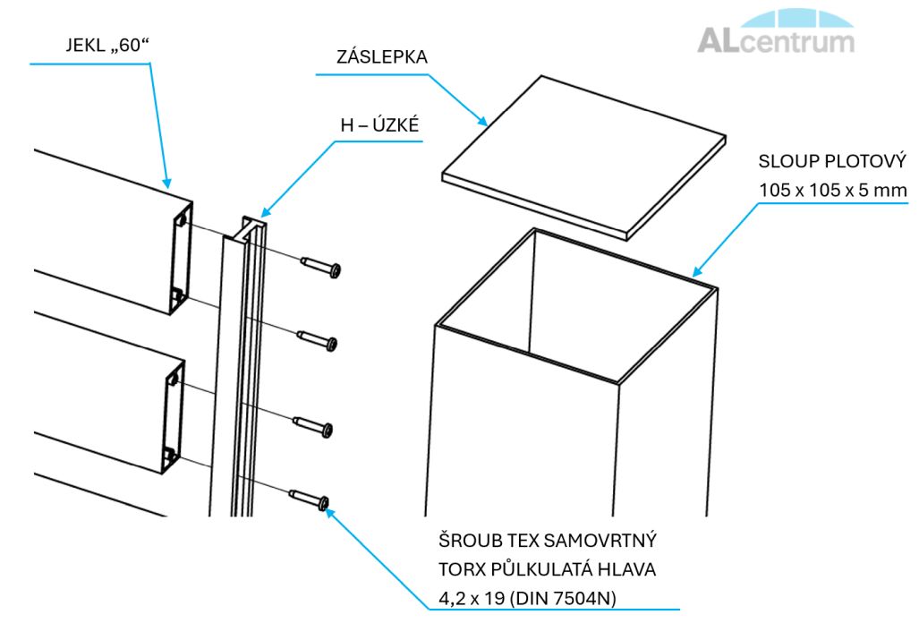 hliníkový plot jekl 60